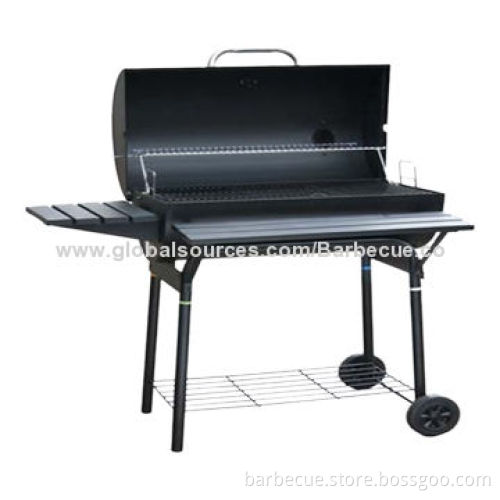 Smoke charcoal grill with smoking, measures 104*67*120cm, made of carbon steel
